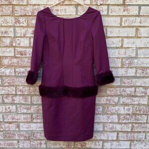 Flavio Castellani Back V Neckline Mink Wool dress NWT
